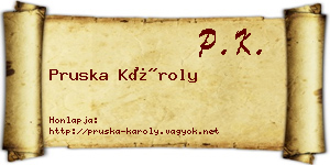 Pruska Károly névjegykártya