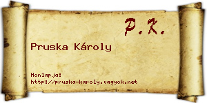 Pruska Károly névjegykártya