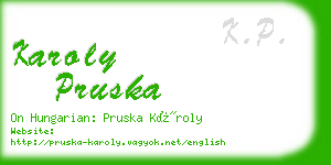 karoly pruska business card